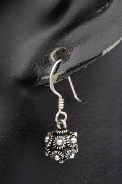 Sterling Silver Dutch Knot Ball Hook Earrings 7mm