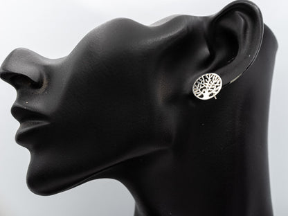 Sterling Silver Tree of Life Stud Earrings 1.8cm