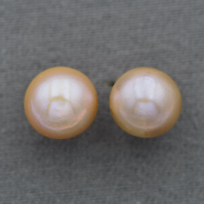 Freshwater pink pearl studs 12 mm