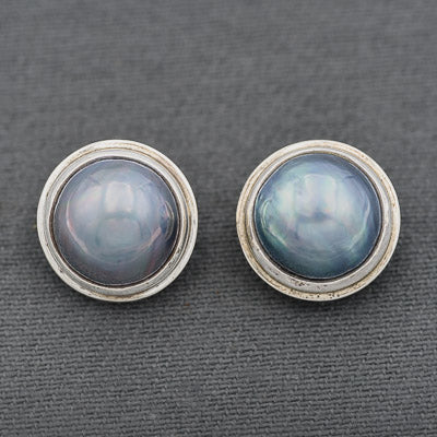 Blue Mabe' set in sterling silver
