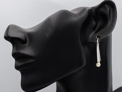 Sterling silver bar with a pearl 3.2 cm