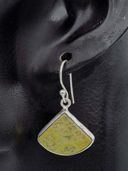 Stichtite earrings set in sterling silver