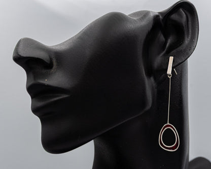 Asymmetric black lacquer sterling silver earrings