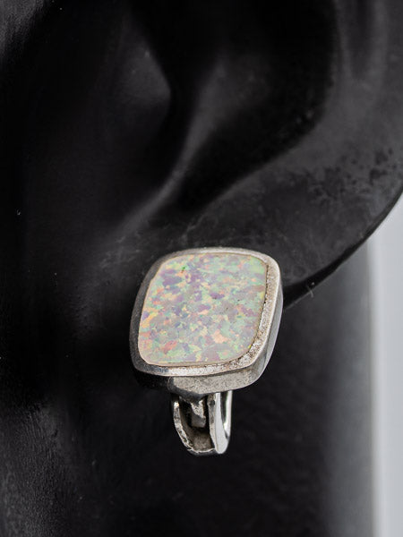 Opaline set in sterling silver earrings