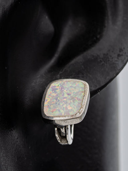 Opaline set in sterling silver earrings