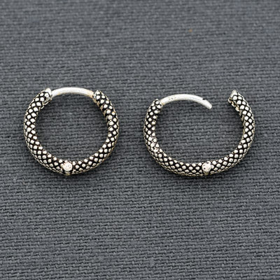 Sterling silver oxidized huggy earrings
