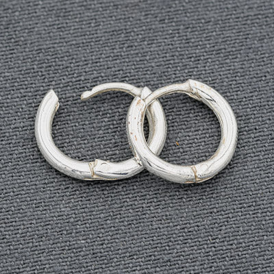 Sterling silver round huggie earring 1.2 cm