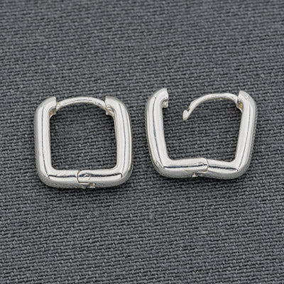 Sterling silver square hyggie earrings