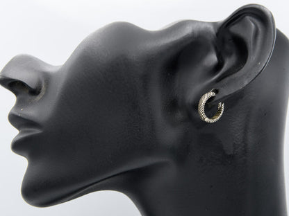 Sterling silver oxidized huggy earrings