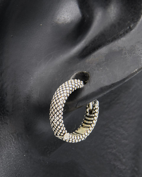 Sterling silver oxidized huggy earrings