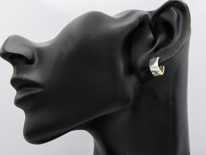 Sterling silver box huggie earring