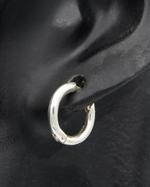 Sterling silver round huggie earring 1.2 cm