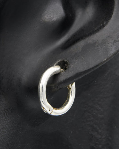 Sterling silver round huggie earring 1.2 cm