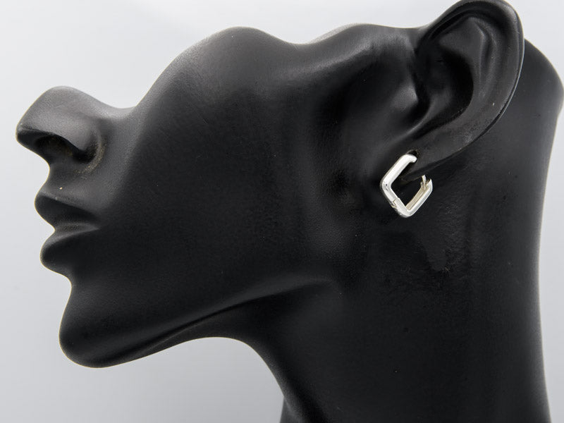 Sterling silver square hyggie earrings