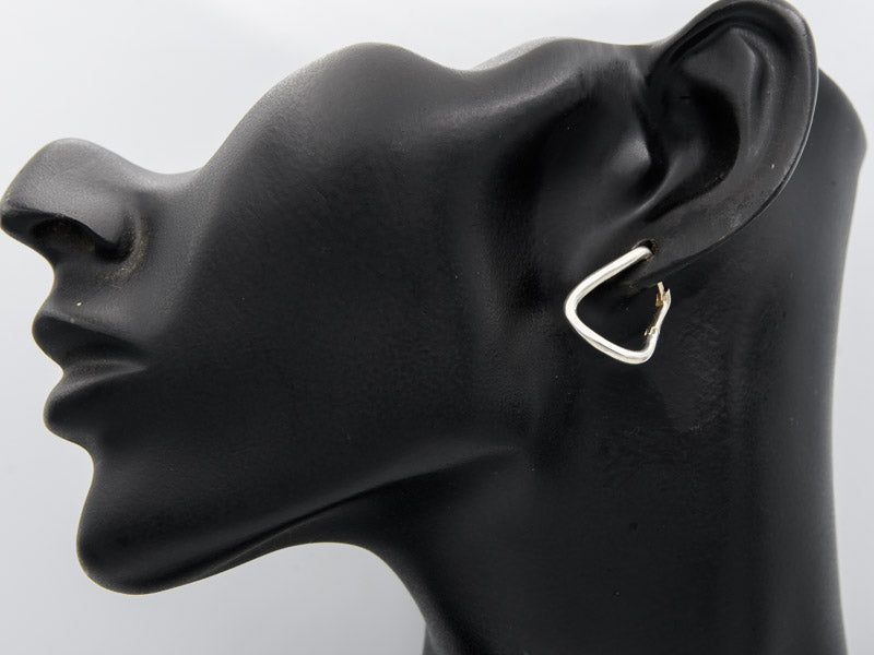 Sterling silver hinged twisted rectangular earring