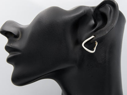 Sterling silver hinged twisted rectangular earring
