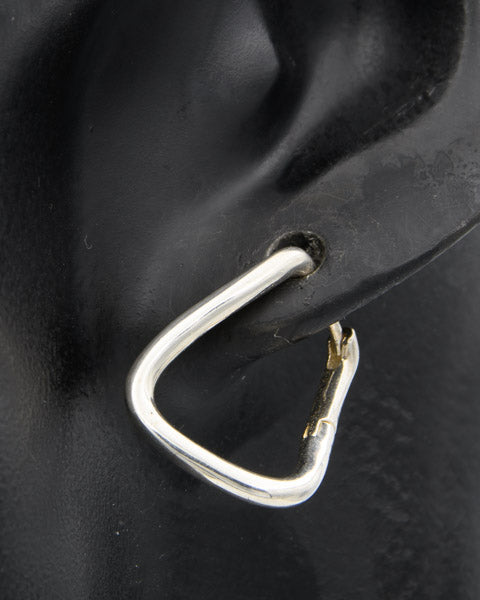Sterling silver hinged twisted rectangular earring