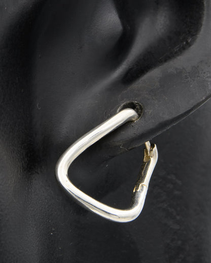 Sterling silver hinged twisted rectangular earring
