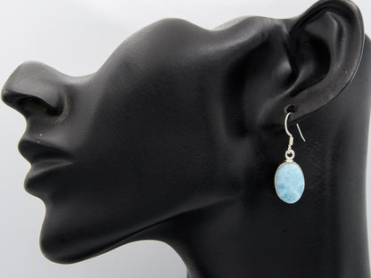 Larimar set in sterling silver dangling earrings