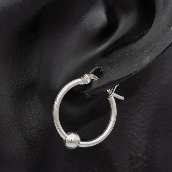 Sterling silver hoops with a ball