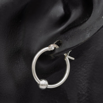 Sterling silver hoops with a ball