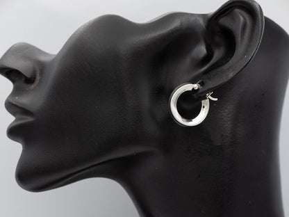 Concave sterling silver hoops. 2cm x 4 mm