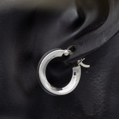 Concave sterling silver hoops. 2cm x 4 mm