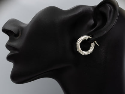 Twisted sterling silver hoops 2cm x 5 mm