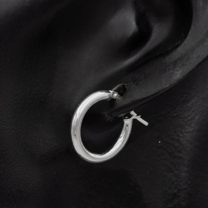 Sterling silver pipe hoop 1.5 cm x 2 mm