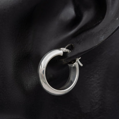 Sterling silver half round hoops 2cm x 5 mm