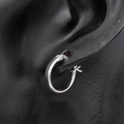 Sterling silver flat hoop 1.5 cm x 3 mm
