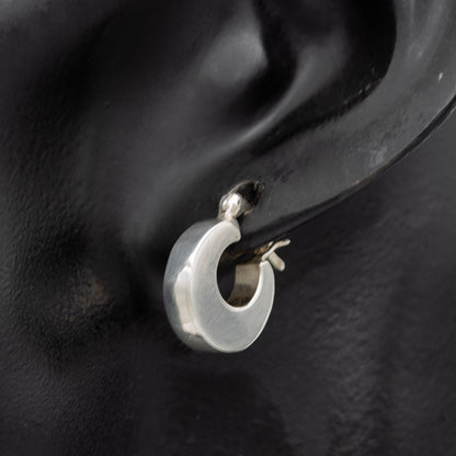 Sterling silver hoop 1.5 cm x 4mm with square edges