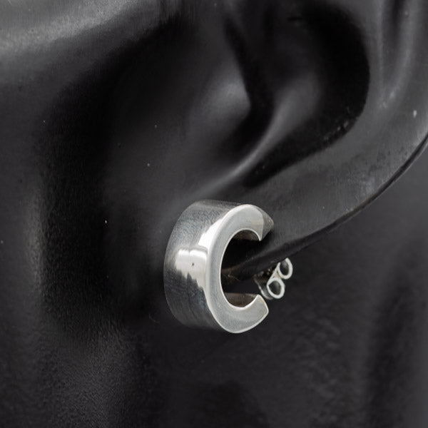 Sterling silver square side hoop