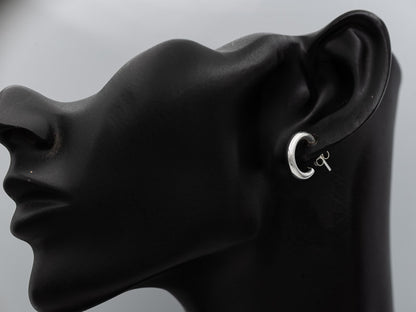 Sterling silver hoop with butterfly clasp 1.5 cm x 3 mm