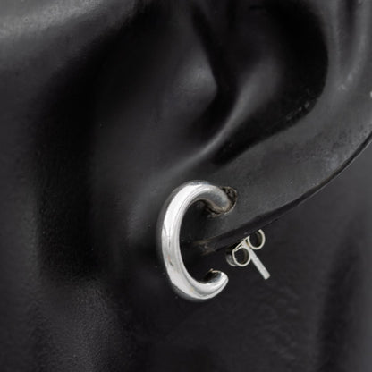 Sterling silver hoop with butterfly clasp 1.5 cm x 3 mm