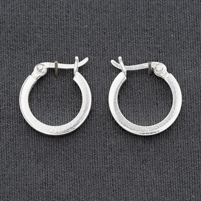 Sterling silver square edges hoop