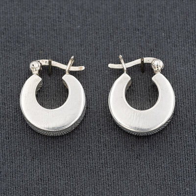 Sterling silver hoop 1.5 cm x 4mm with square edges