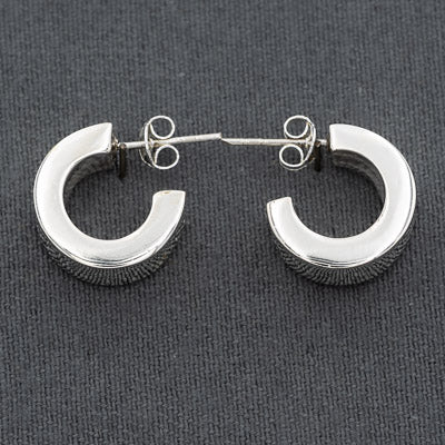 Sterling silver square side hoop