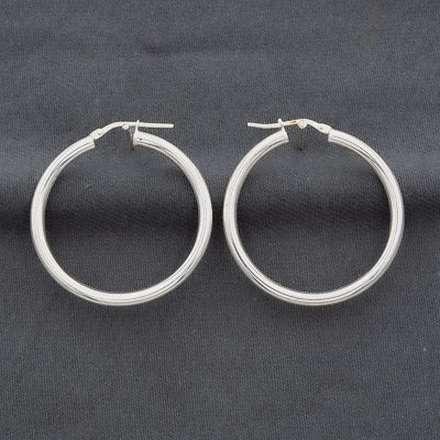 Sterling silver hoop 3 cm x 3 mm