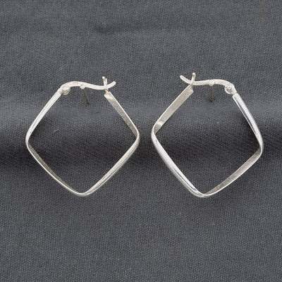 Square sterling silver hoops 2.5 cm x 2 mm
