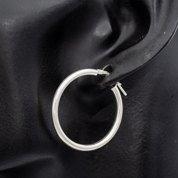 Sterling silver hoop 3 cm x 3 mm