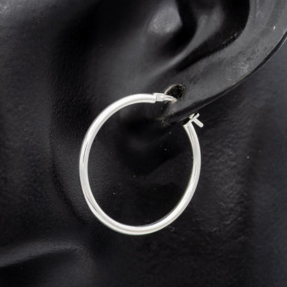 Sterling silver hoops 3 cm x 2 mm