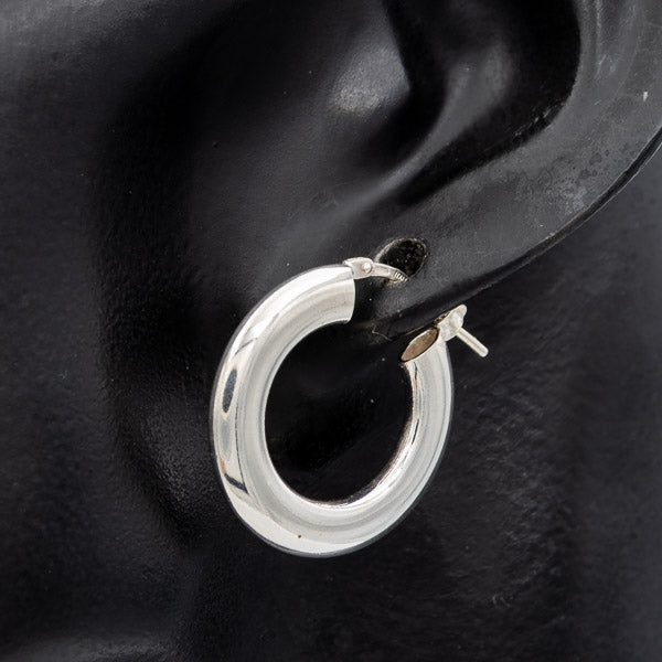 Sterling silver flat hoop 2.4 cm x 4 mm