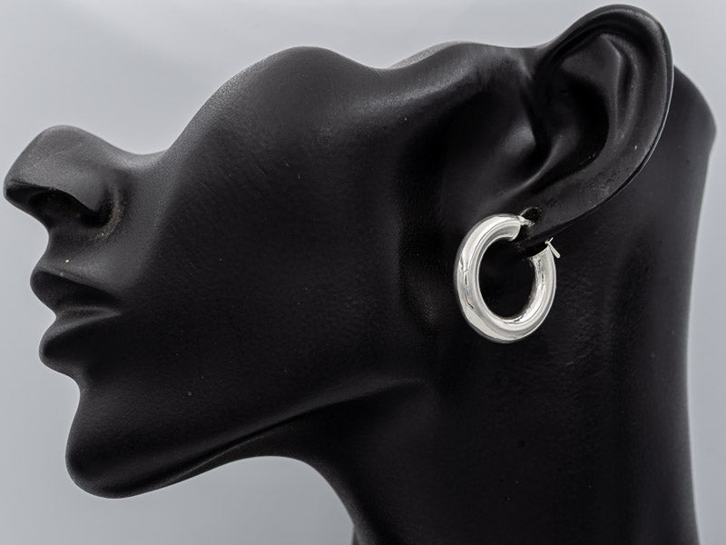 Sterling silver pipe hoops 2.5 cm x 5 mm