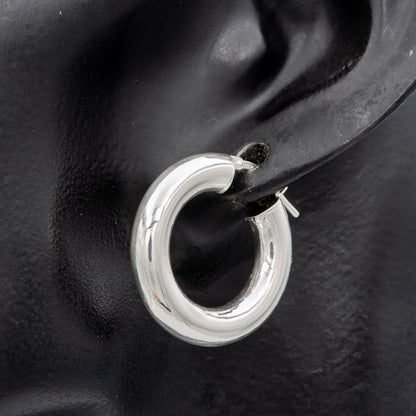 Sterling silver pipe hoops 2.5 cm x 5 mm