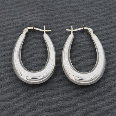 Sterling silver tapered hoop