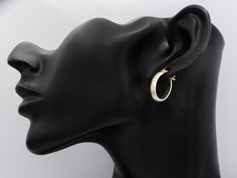 Sterling silver oval hoop earrings