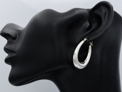 Sterling silver tapered hoop