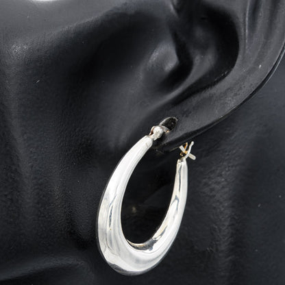 Sterling silver tapered hoop