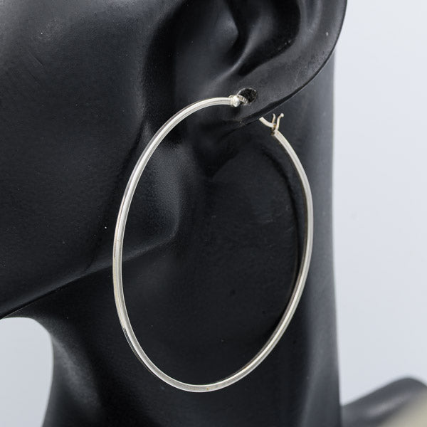 Sterling silver hoops 6.4 cm